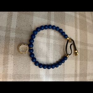 MICHAEL KORS blue beaded bracelet | gold charm